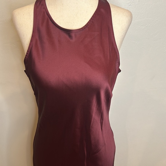 VICI LE LIS COLLECTION WINE COLOR SATIN SLIP MAXI DRESS BACK ZIPPER NWT MEDIUM - Picture 3 of 9